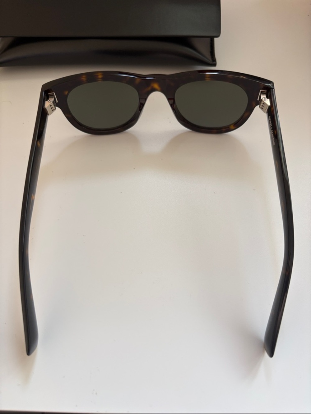 NWT [Saint Laurent] SL 571 Square Brown/Black Tortoise Acetate Luxury Sunglasses - Picture 8 of 12